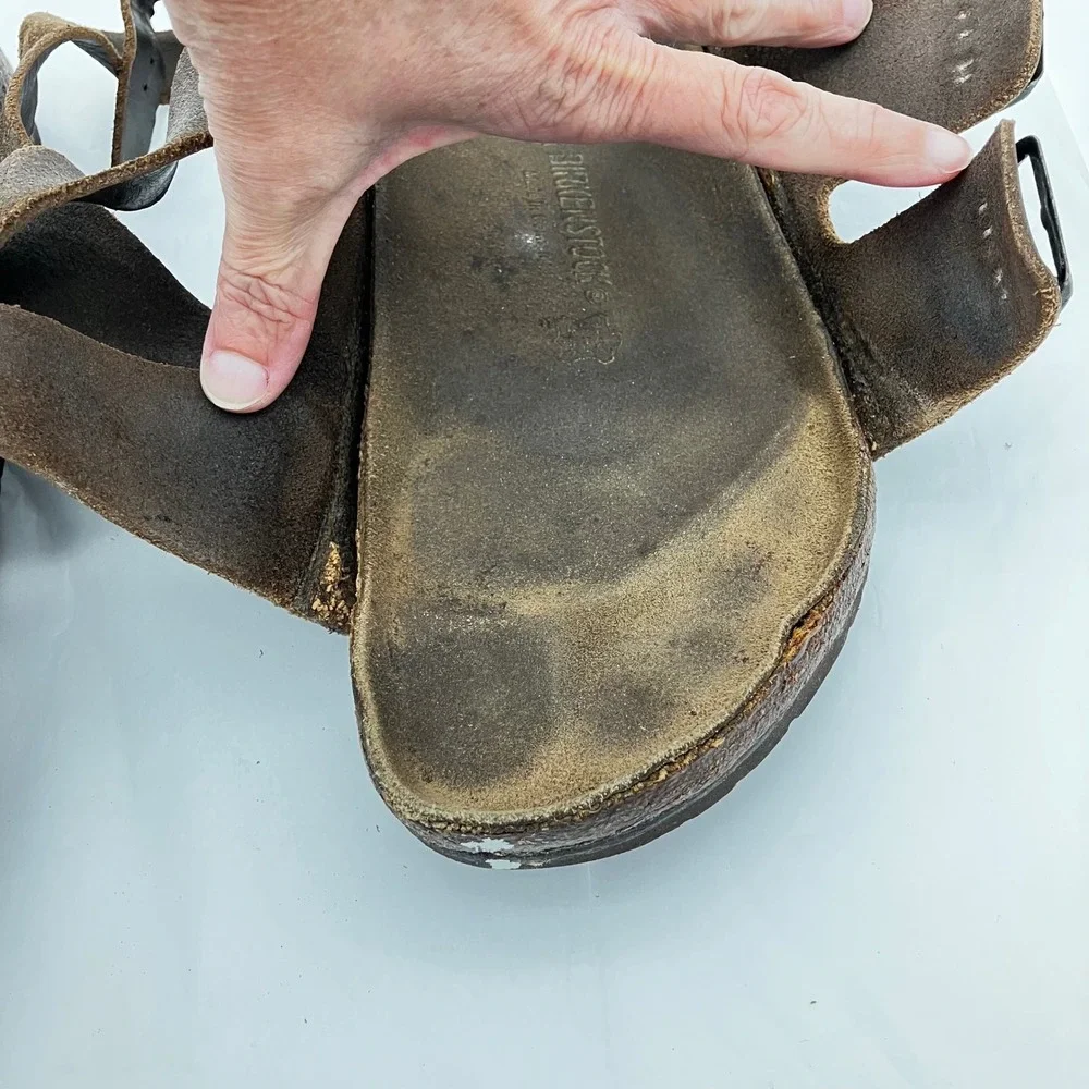 Birkenstock Sandals Milano EU 44 L13 M11 Brown Oiled Leather Backstrap